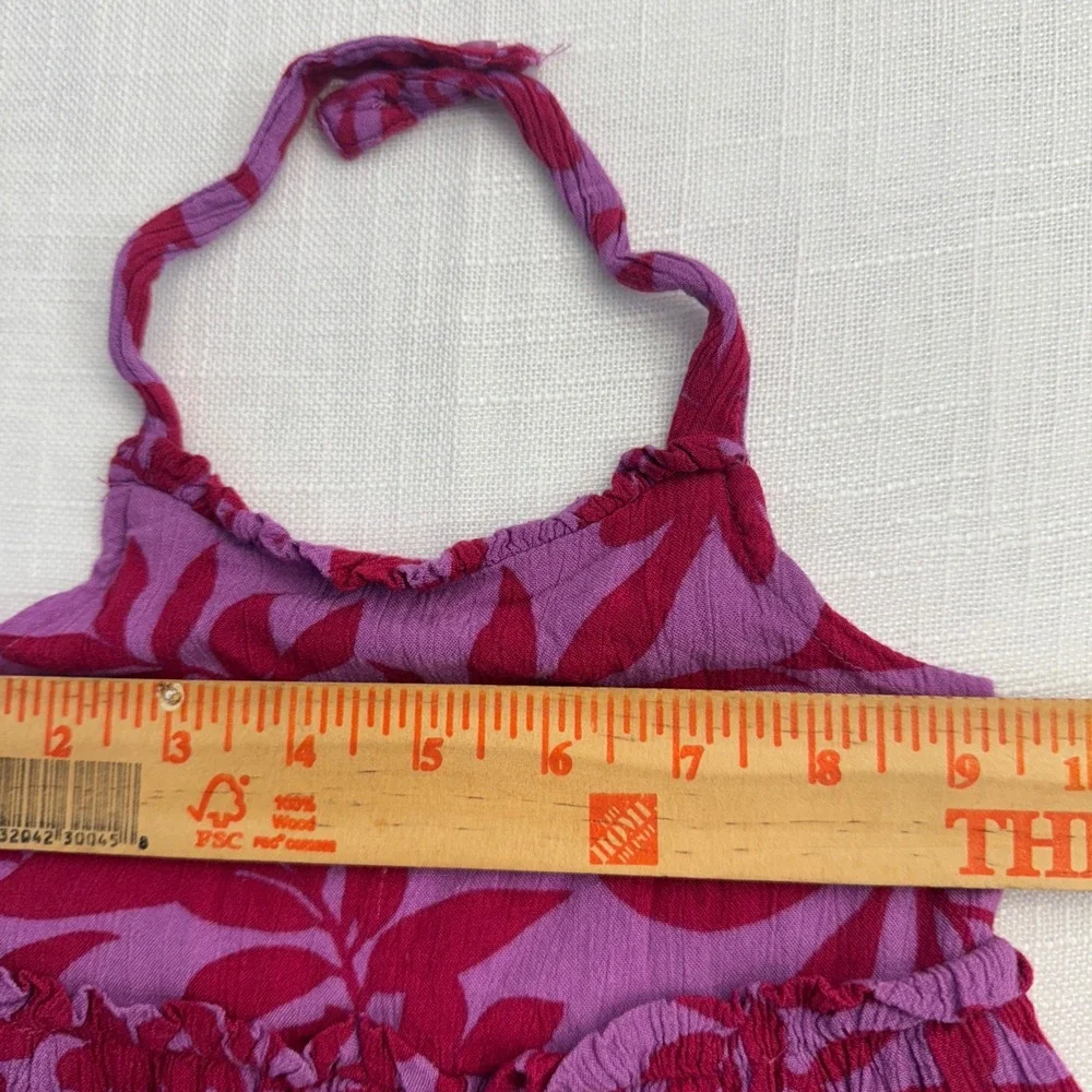 Old Navy Purple Pink Girl 18-24 Month Floral Halter Dress Summer Tropical Resort